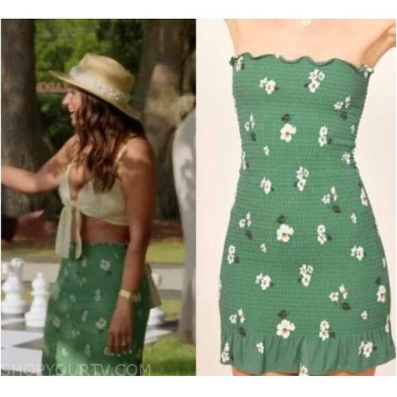 Reformation Dresses & Skirts - Reformation Chantilly Dress Green Floral Mini L ASO Southern Hospitality Garden